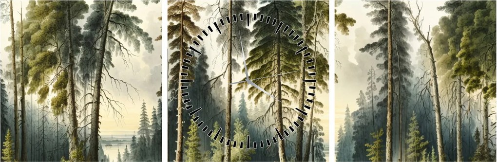 Kép - Szüreti táj az erdők (órával) (90x30 cm)
