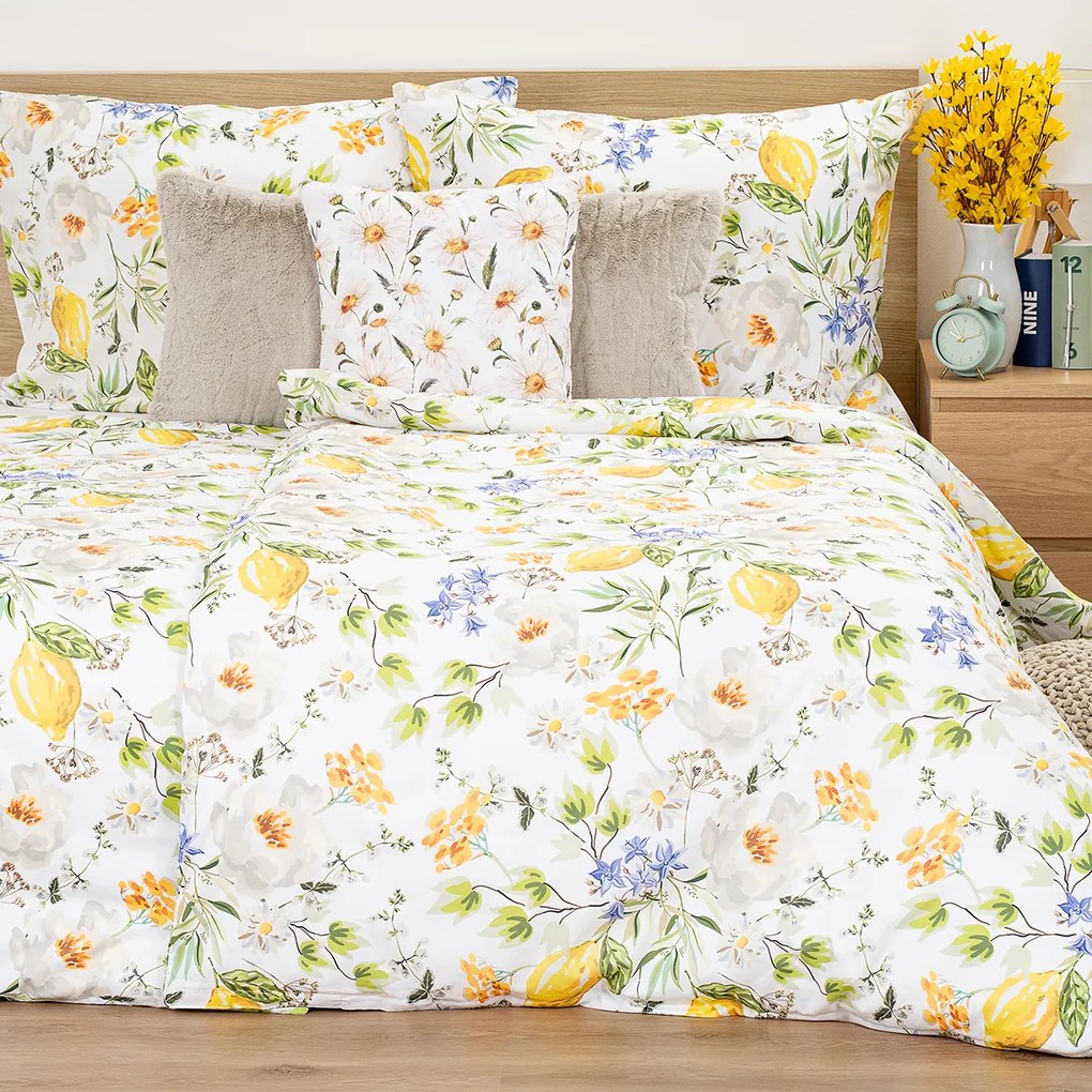 4Home Lemon Delight pamut ágyneműhuzat, 140 x 220 cm, 70 x 90 cm