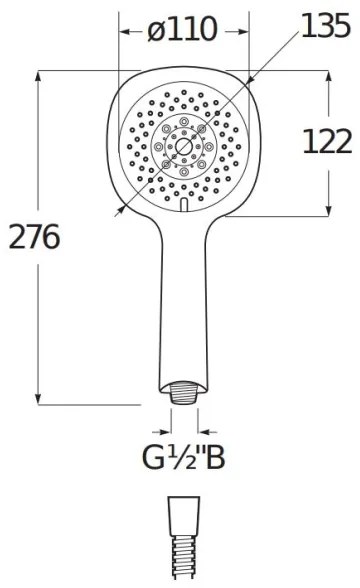 JIKA H3611X20044711 - CUBITO kézi zuhany, fényes króm
