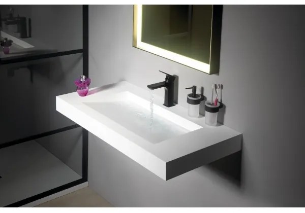 Gedy - Falra szerelhető fogkefe tartó PIRENEI lágy üveg/fekete