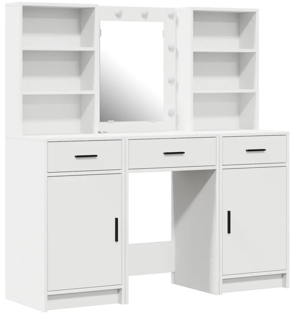 Sminkasztal Készlet 3 pcs Fehér 50 x 41 x 135 cm Faanyag