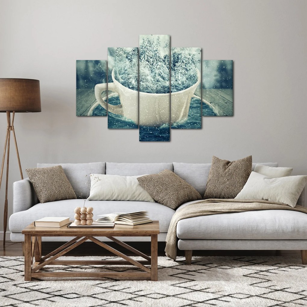 Kép - Téli világ egy bögrében (150x105 cm)