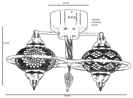 YENI felületre szerelt csillár 1xE27/40W/230V, bronzszínű