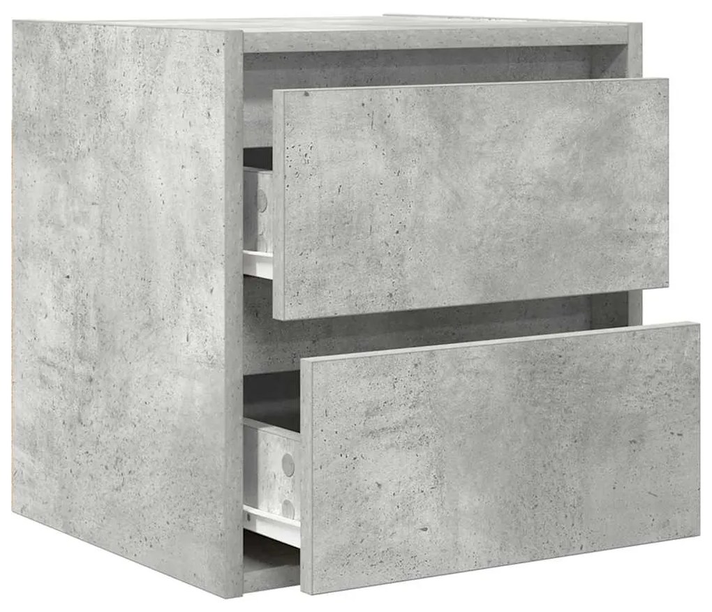 2 db betonszürke falra szerelhető éjjeliszekrény 38x34x40 cm