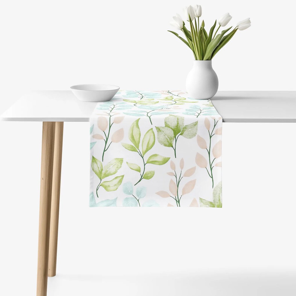 Goldea pamut asztali futó deluxe - festett levelek 20x120 cm