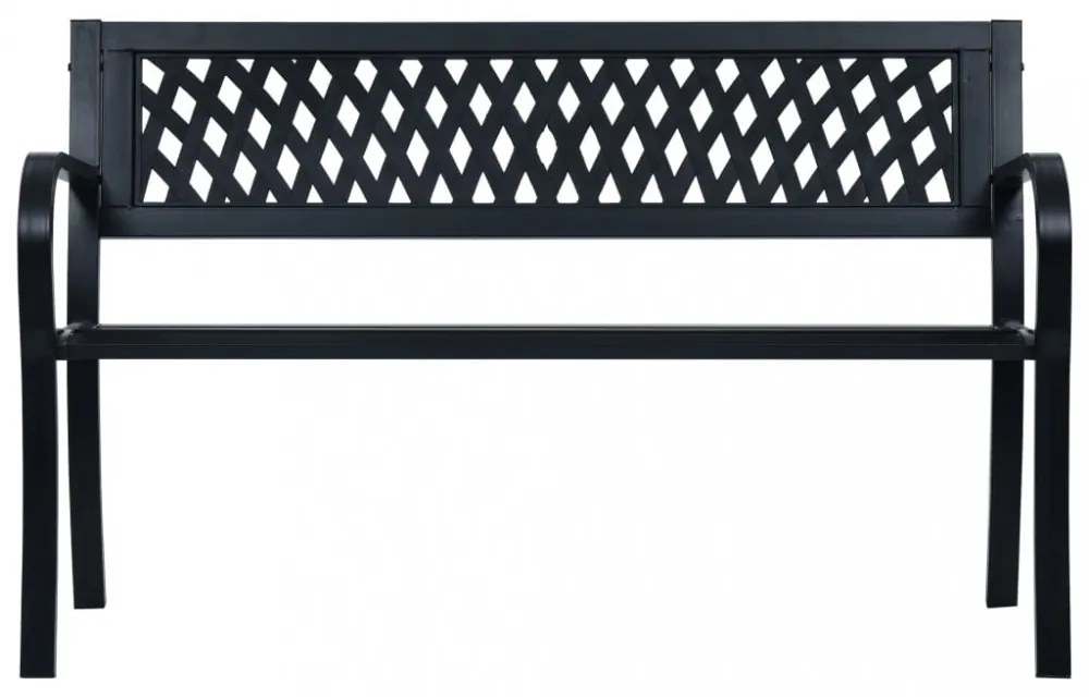 fekete acél kerti pad 120 cm