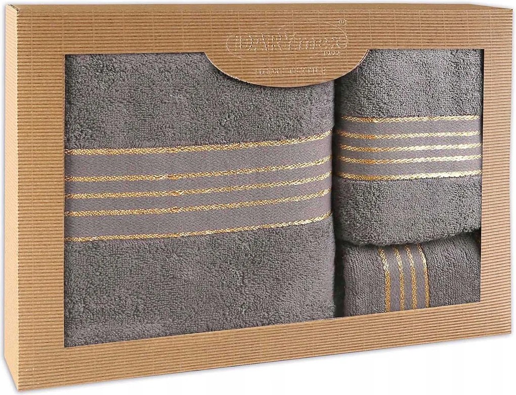 Törölköző D Pamut 100% Tiwano Grafit (p) 30x50+50x90+70x140 kpl.