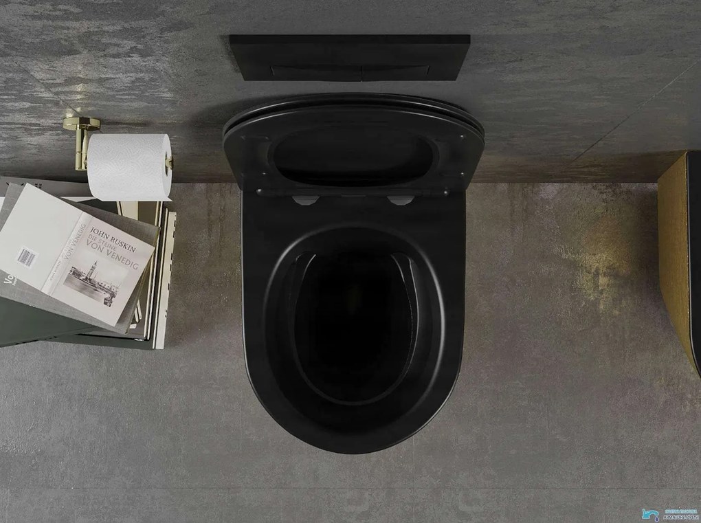 WC-alkatrész MEXEN TO1699 falra szerelhető kerámiából, több színváltozatban, például matt fekete és szálcsiszolt arany