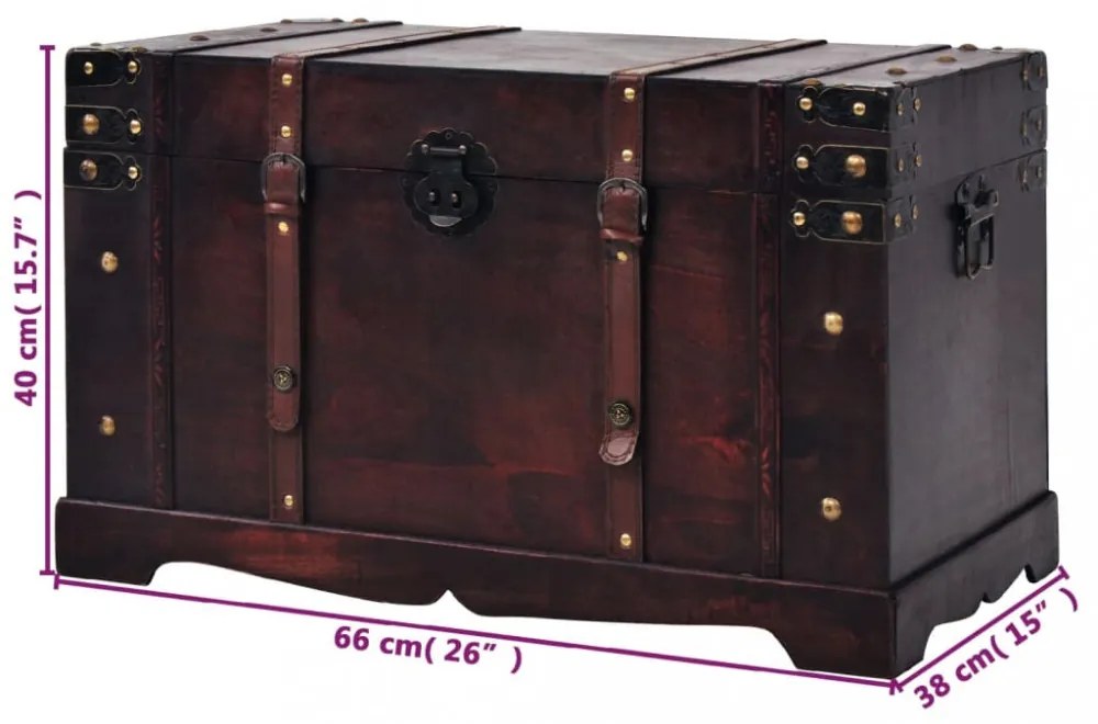 vintage fa kincsesláda 66 x 38 x 40 cm