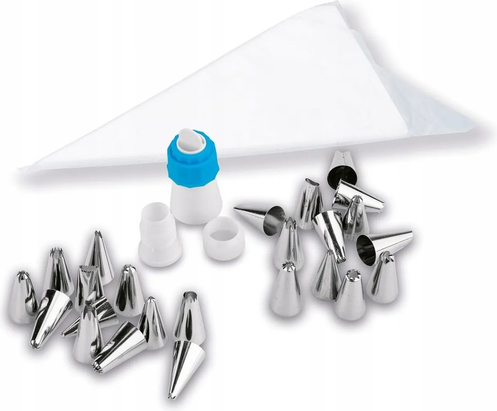 Nagy Cukrászati Készlet 50x Cukrász Hüvely 24 Db-os Dekorációs Végek