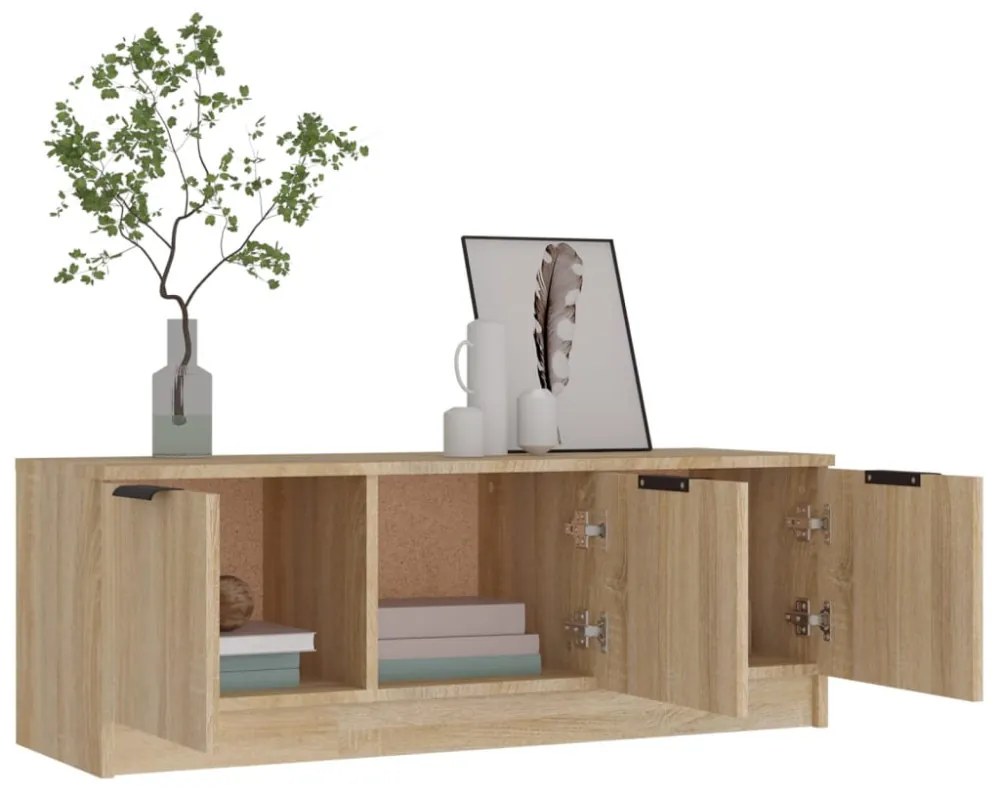 sonoma tölgy színű szerelt fa TV-szekrény 102 x 35 x 36,5 cm