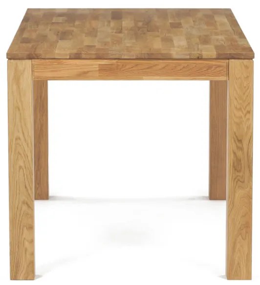 Étkezőasztal 140x80x75, tömör fehér tölgy, olajos felületkezelés, 8x8 cm-es lábak