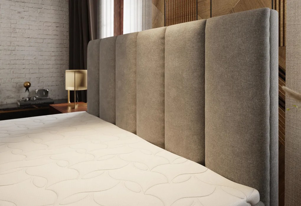 KARDI kárpitozott boxspring ágy, 180x200, soft 17 + topper