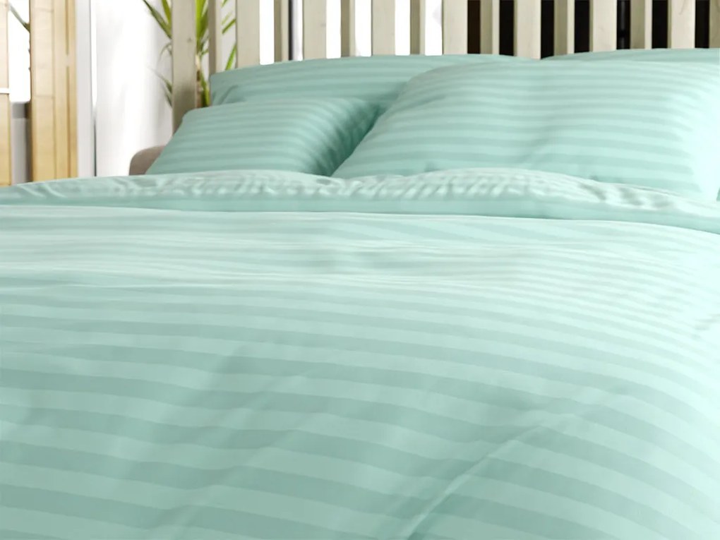 JASMINE mikroszálas szállodai ágyneműhuzat, mentaszínű – 2 cm-es csíkos Ágyneműhuzat mérete: 70 x 90 cm | 140 x 220 cm