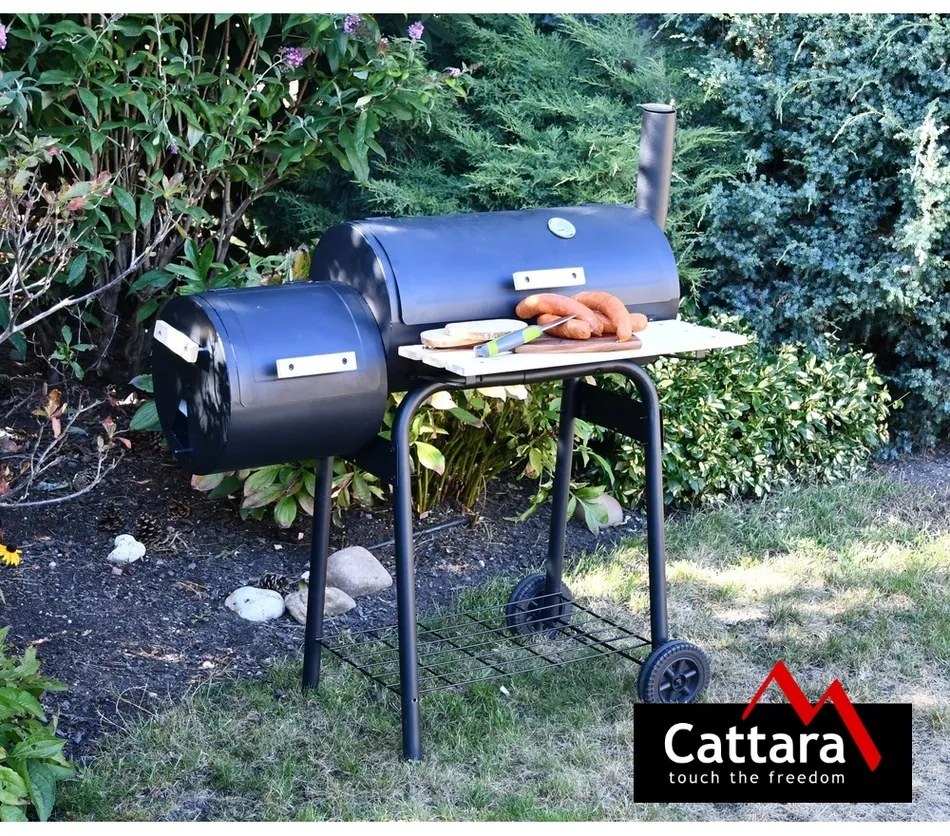 Cattara Smokie faszénes grill füstölővel, 100 x 55 x 113 cm