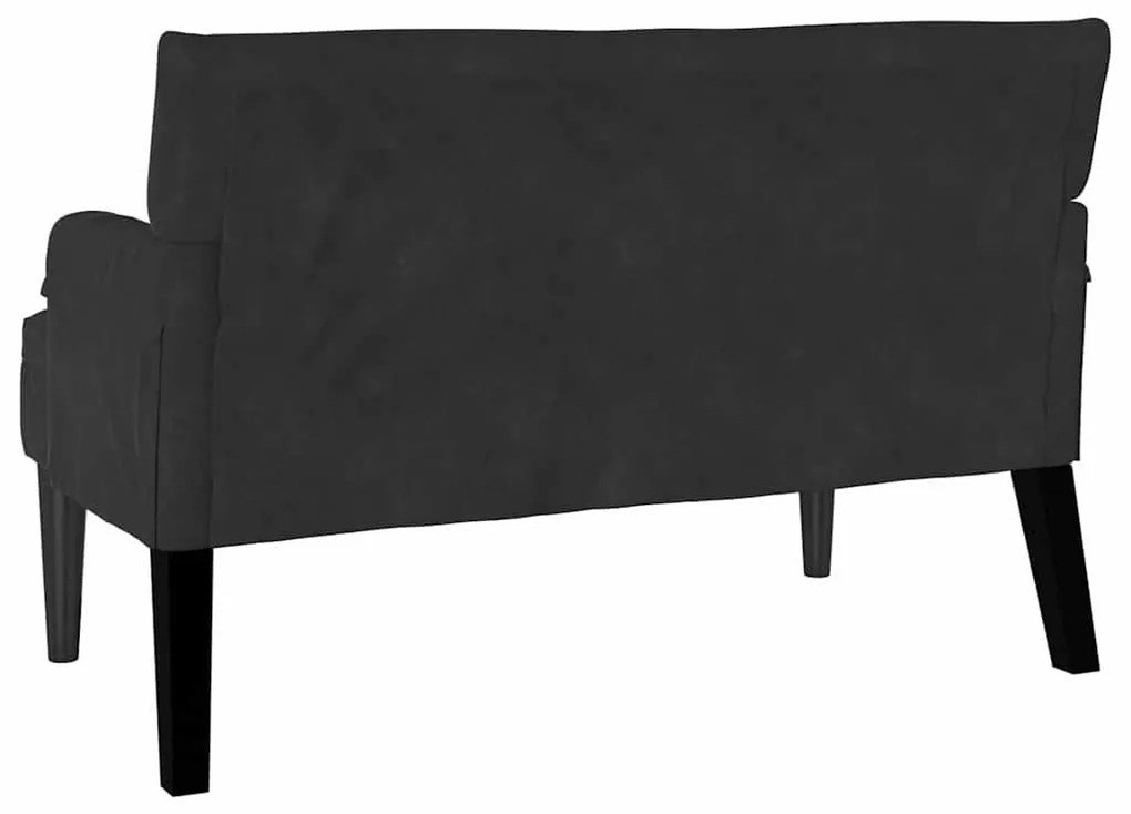 vidaXL Chesterfield Pad Fekete 112 x 65,5 x 75 cm Bársony