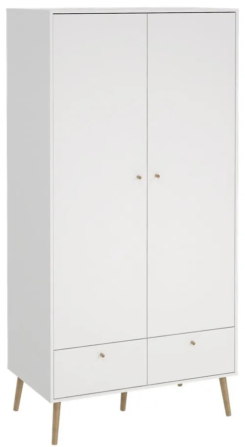 Fehér ruhásszekrény 99x200 cm Bodo – Tvilum