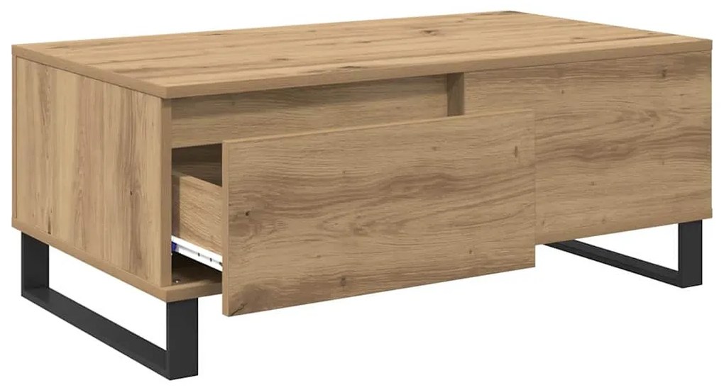 Dohányzóasztal fiókkal kézműves tölgy Faanyag