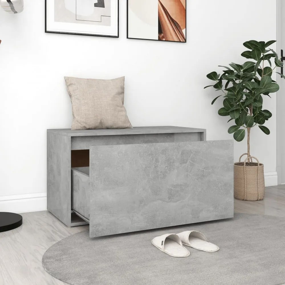 betonszürke szerelt fa előszobapad 80 x 40 x 45 cm