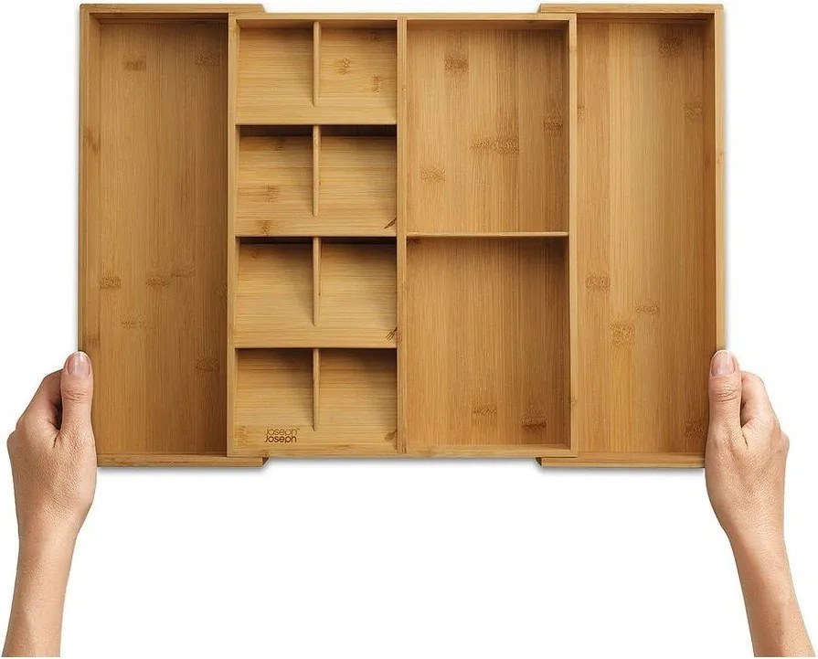 Natúr színű állítható bambusz evőeszköztartó fiókba 32 x 40 cm DrawerStore Bamboo – Joseph Joseph