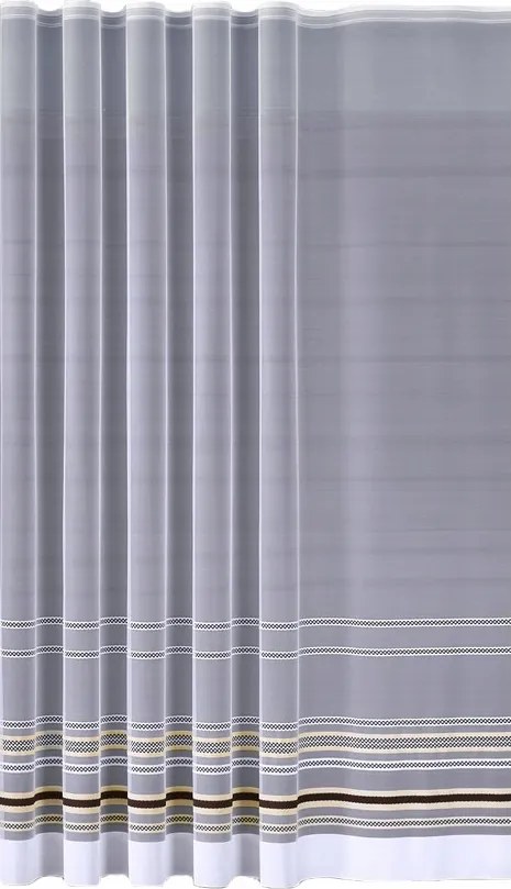 Mg Függöny 622/392 FEHÉR-barna 400x200cm Kész Szalaggal