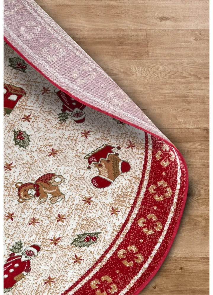 Piros pamutkeverék kerek szőnyeg karácsonyi mintával ø 200 cm Toy's Delight Red Christmas – Villeroy&amp;Boch