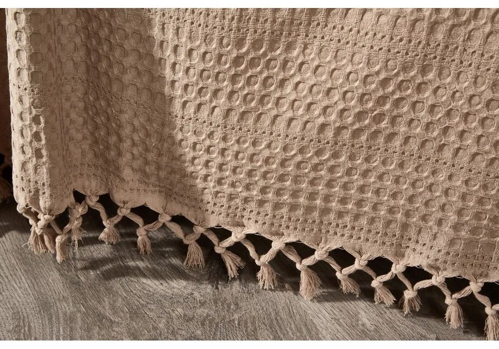 Barna pamut ágytakaró franciaágyra 220x240 cm Lotus – Mijolnir