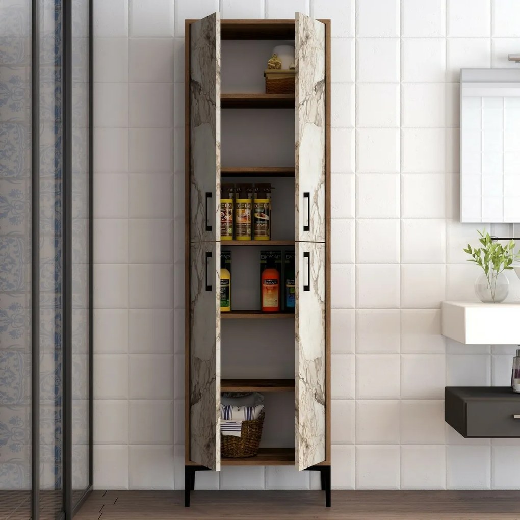 Szekrény Berlin Walnut and White Marble