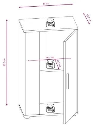 Nappali szekrénysor BRICK fehér/fekete