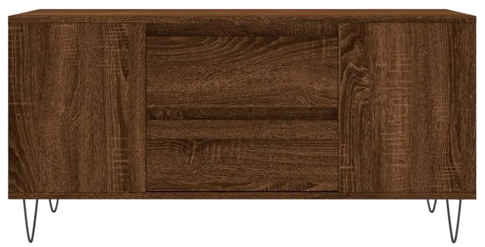 barna tölgyszínű szerelt fa dohányzóasztal 102 x 44,5 x 50 cm