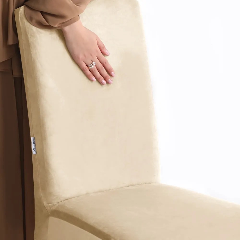 Bézs gumis szék huzat szett 4 db-os 48 cm Sento – Restilo