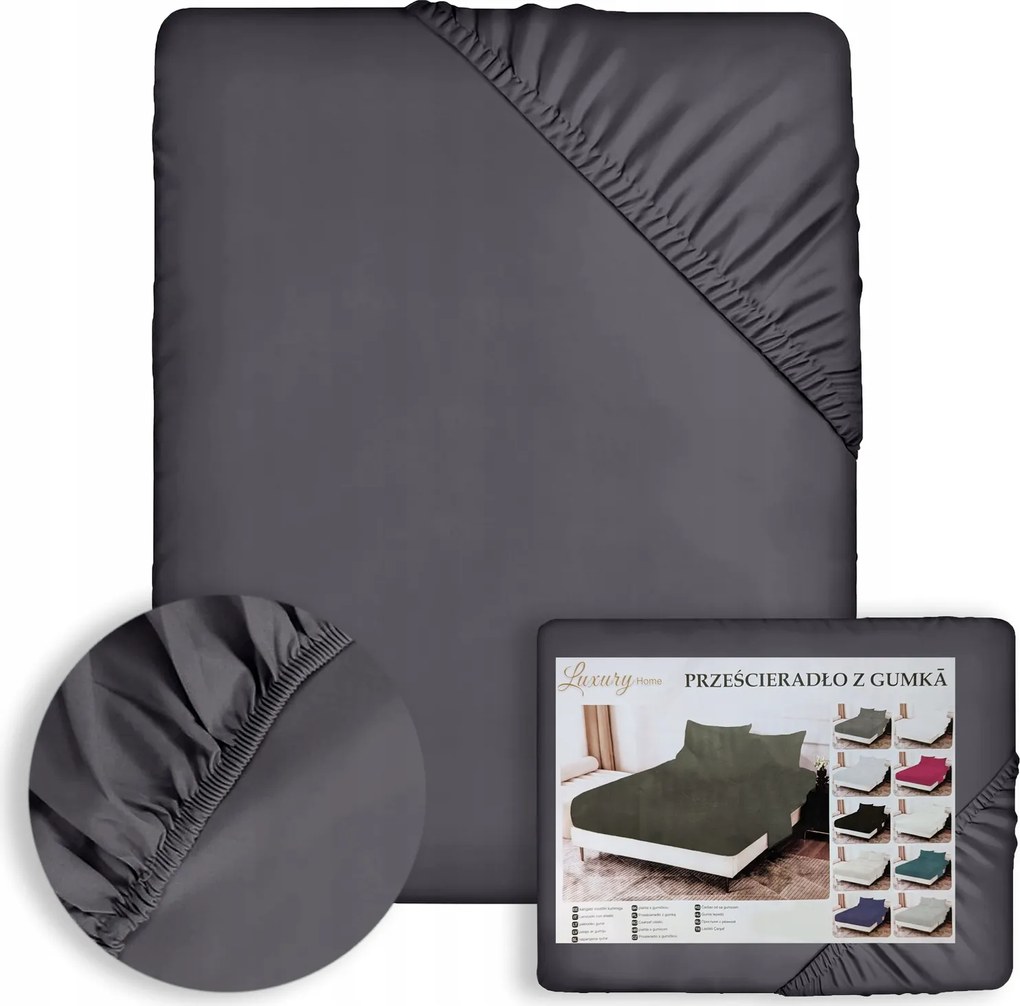 Gumis Lepedő 160x200 +25 Matracvédő Strapabíró Grafit