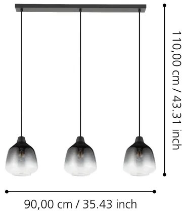 Eglo 43822 - Csillár zsinóron SEDBERGH 3xE27/40W/230V