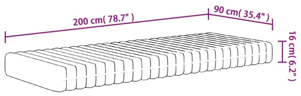 közepesen puha habmatrac 90x200 cm