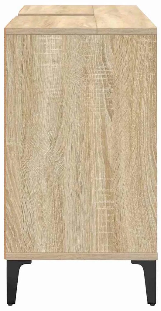 vidaXL Mosdókagyló szekrény polcokkal Sonoma tölgy 80 x 33 x 60 cm