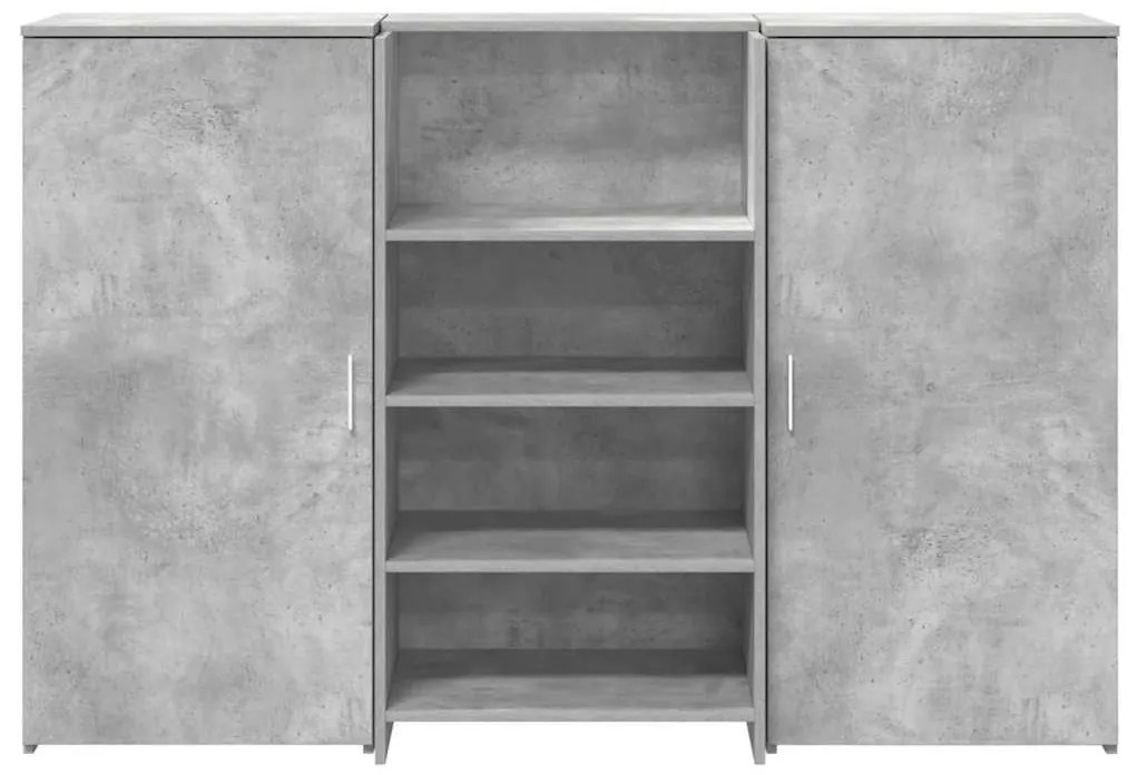 recepciós pult betonszürke 155x50x103,5 cm szerelt fa