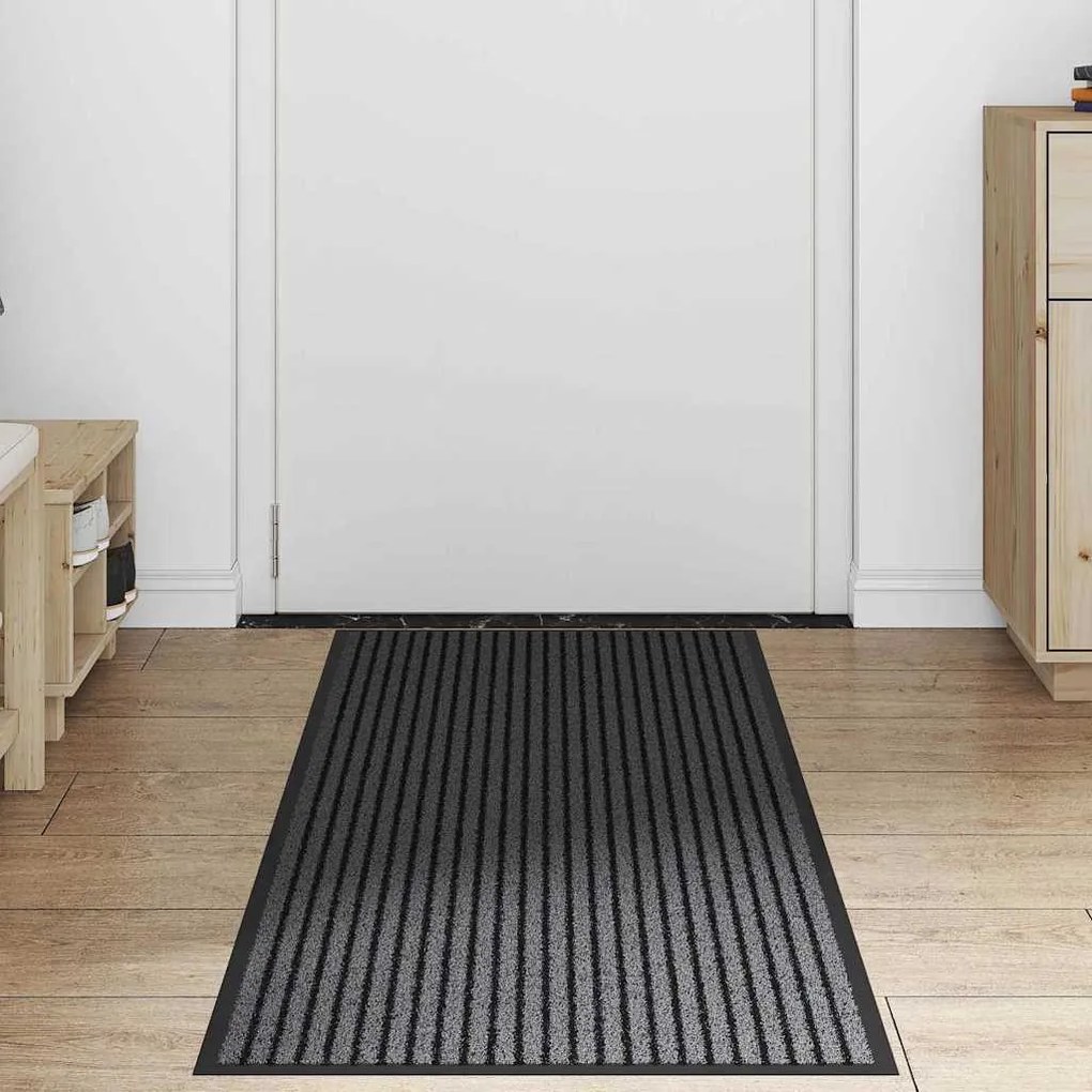 Ajtószőnyeg Fekete és Szürke 60 x 180 cm Polipropilén, PVC