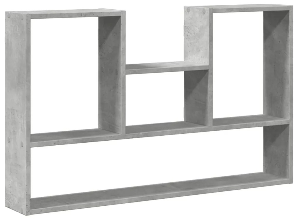 betonszürke szerelt fa fali polc 99 x 15 x 60 cm