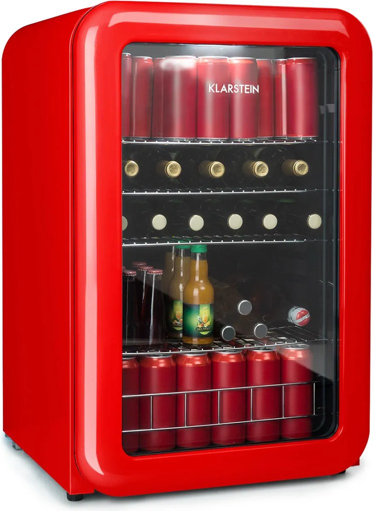 Klarstein PopLife, italhűtőszekrény, 115 liter, 0 - 10°C, retro kivitel, piros