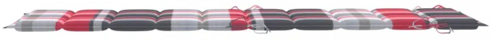 piros kockás oxford szövet napozóágy párna 186 x 58 x 3 cm