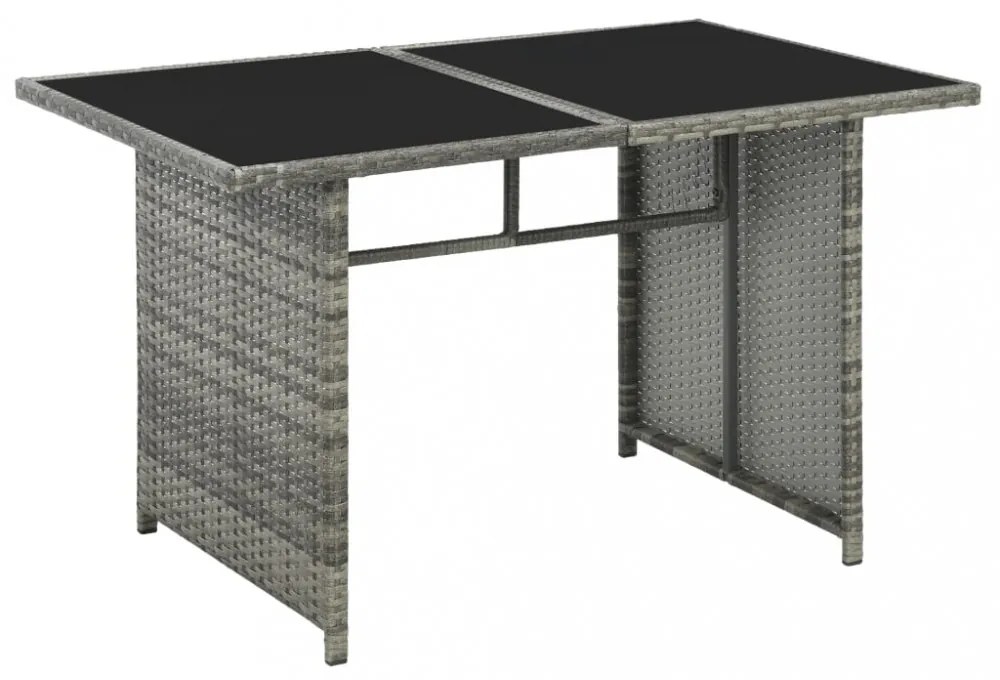 10-részes szürke polyrattan kerti bútorszett párnákkal