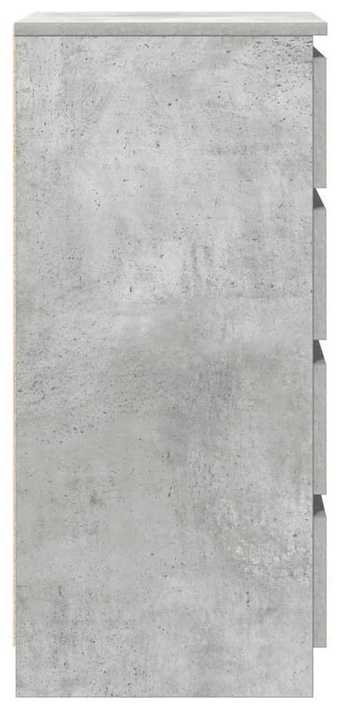 betonszürke szerelt fa tálalószekrény fiókos 37,5x35x99 cm