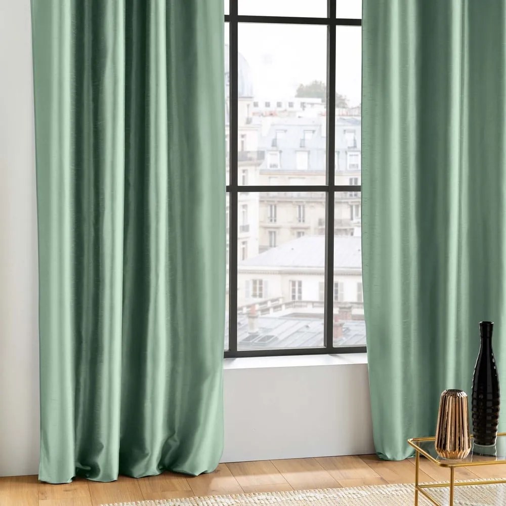 Zöld szatén függöny 140x240 cm Shana – douceur d'intérieur