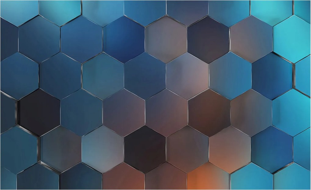 Fotótapéta Flizelina Dekoratív az irodába Kék hexagonok 416x254 Ragasztó