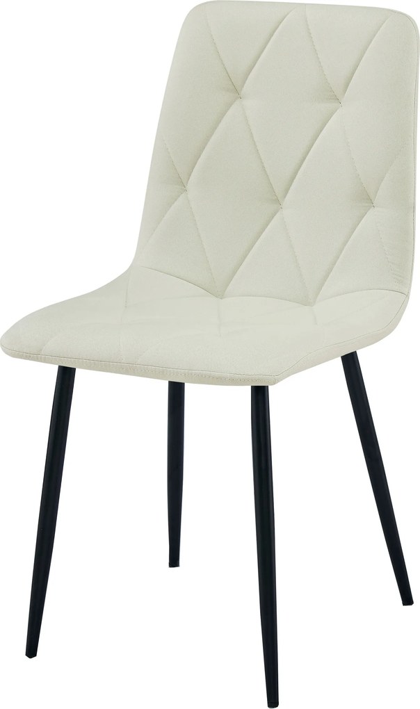 Krém étkezőszék LIBRA fekete lábakkal