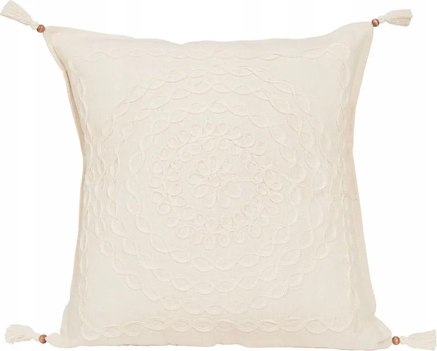 Dekoratív párnahuzat 40x40 Boho rojtokkal 028