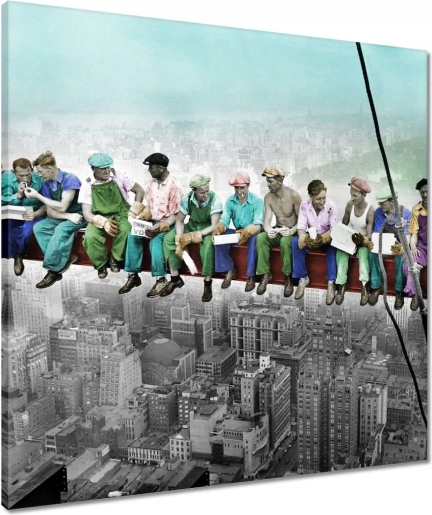 Vászonkép 60x60 Munkások a gerendán Színes