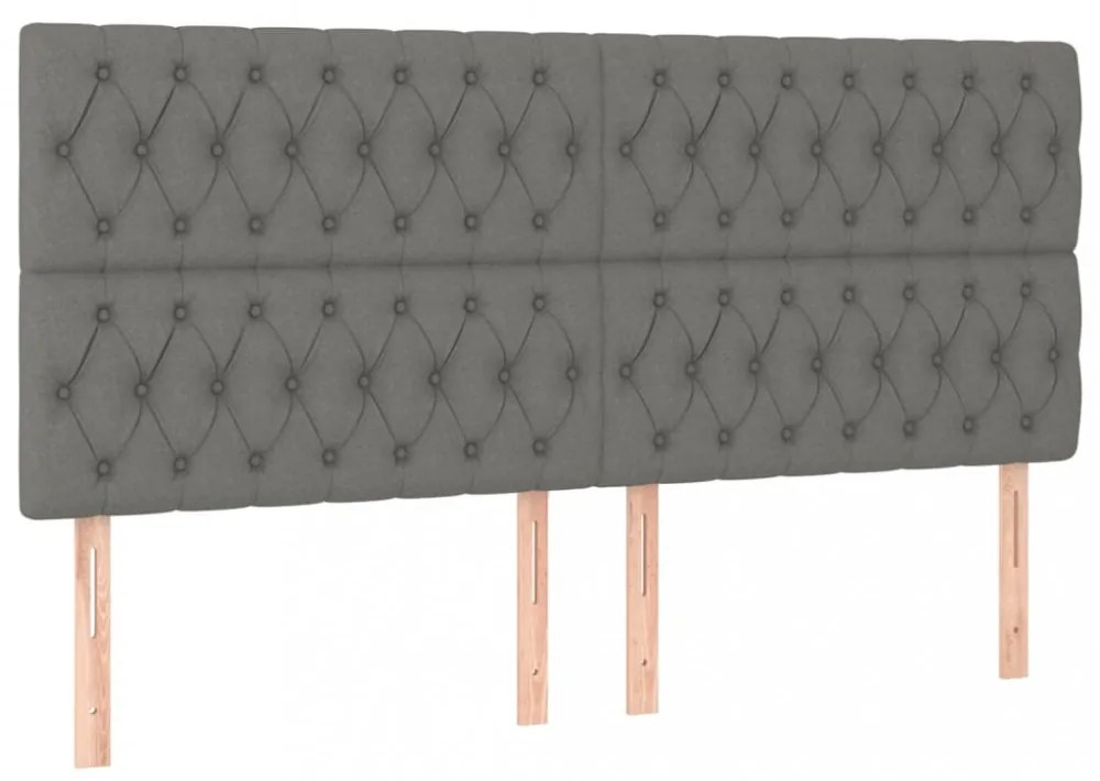 4 db sötétszürke szövet fejtámla 100x7x78/88 cm