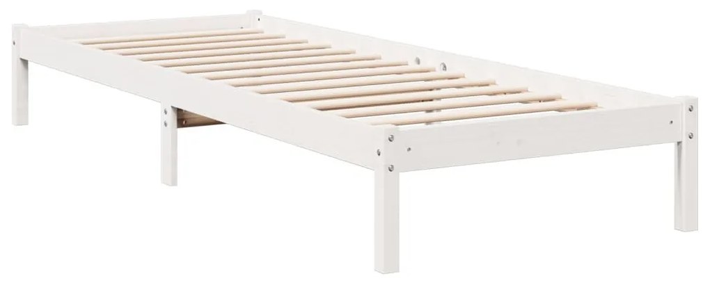 fehér tömör fenyő extra hosszú ágykeret matrac nélkül 80x220 cm