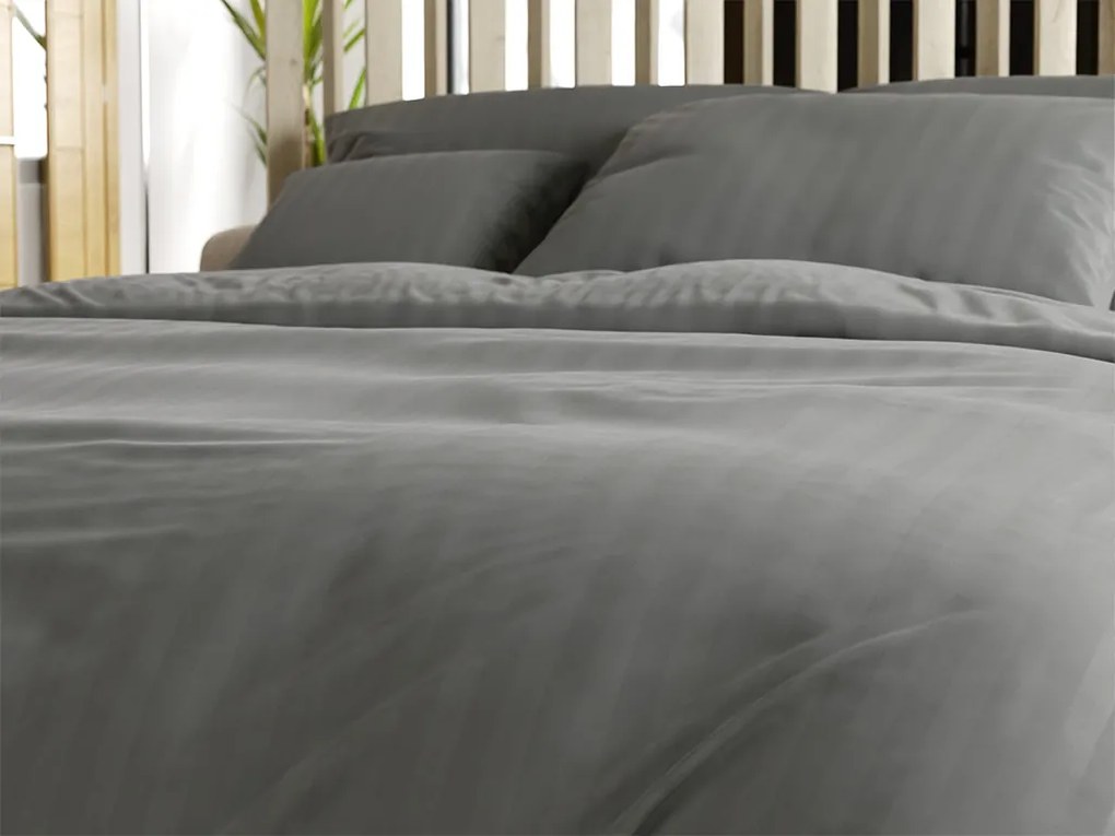 Hotel mikroszálas ágynemű JASMINE PURE szürke - 1 cm csíkos, hotel zseb Ágyneműhuzat mérete: 70 x 90 cm | 140 x 200 cm